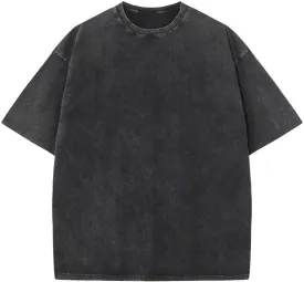 3 Pack Men Oversized T Shirts Cotton Tee Vintage Unisex Short Sleeves Casual Loose Wash Basic Streetwear Baggy Tops