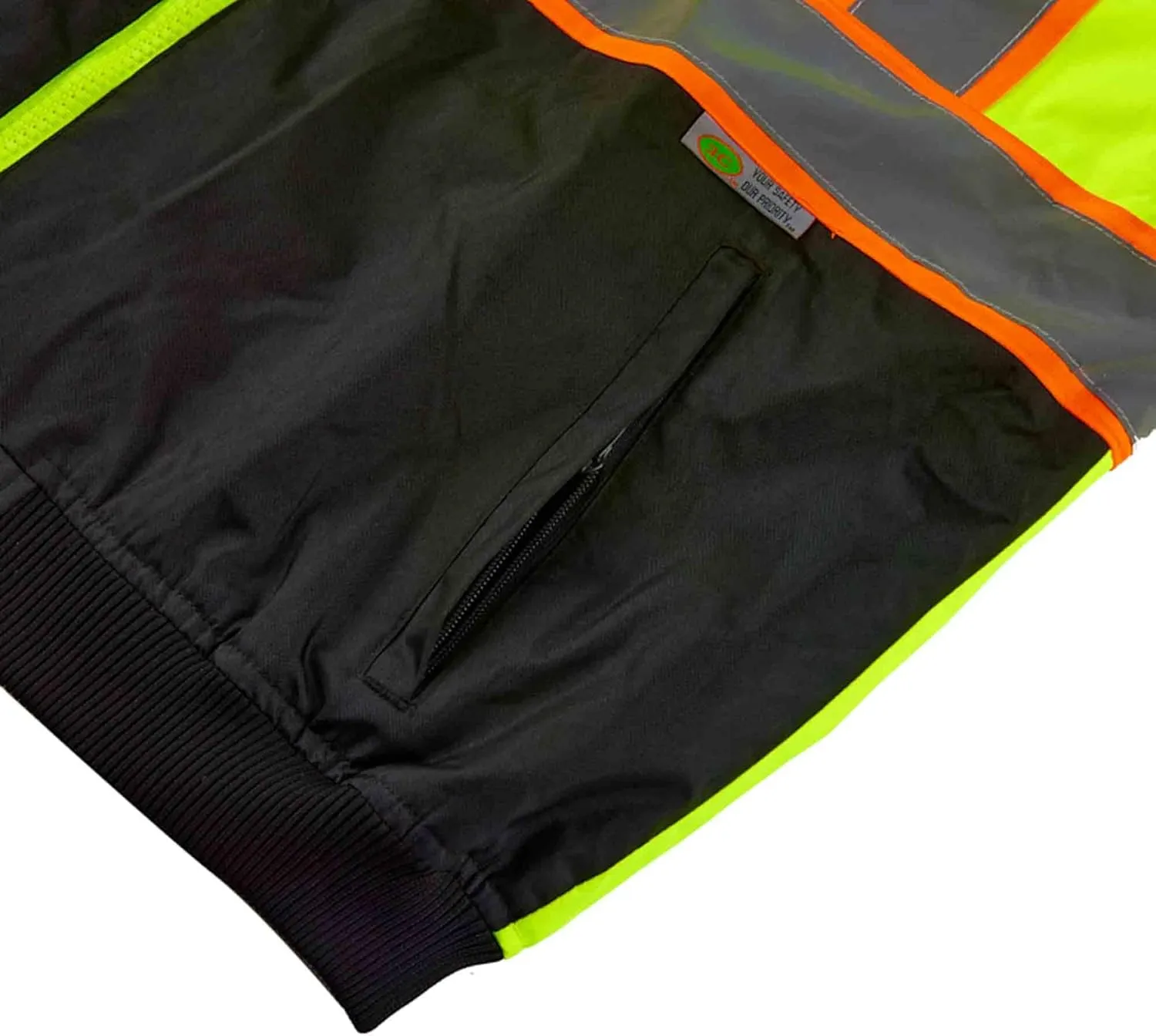 3C SAJ5710, ANSI Class 3, High Vis 3-in-1 Bomber Jacket, Water Resistant, Removable, Reflective, Neon Green w/Blk Bottom