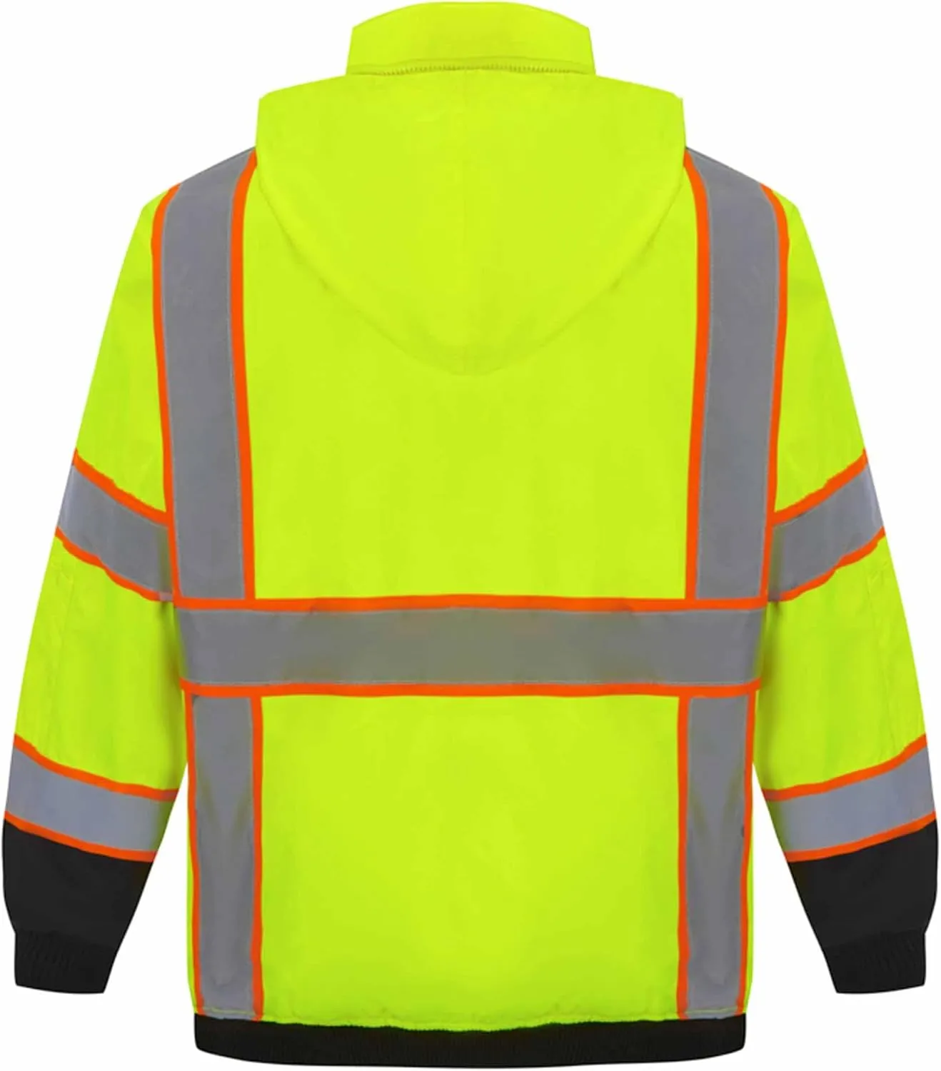 3C SAJ5710, ANSI Class 3, High Vis 3-in-1 Bomber Jacket, Water Resistant, Removable, Reflective, Neon Green w/Blk Bottom