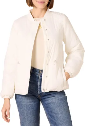 Amazon Essentials Women's Waist Padded Bomber Jacket