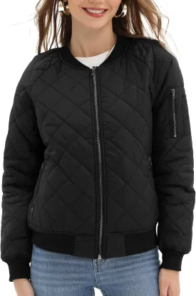 Argstar Women's Quilted Bomber Jakcet with 5 Pockets (XS-XXL)
