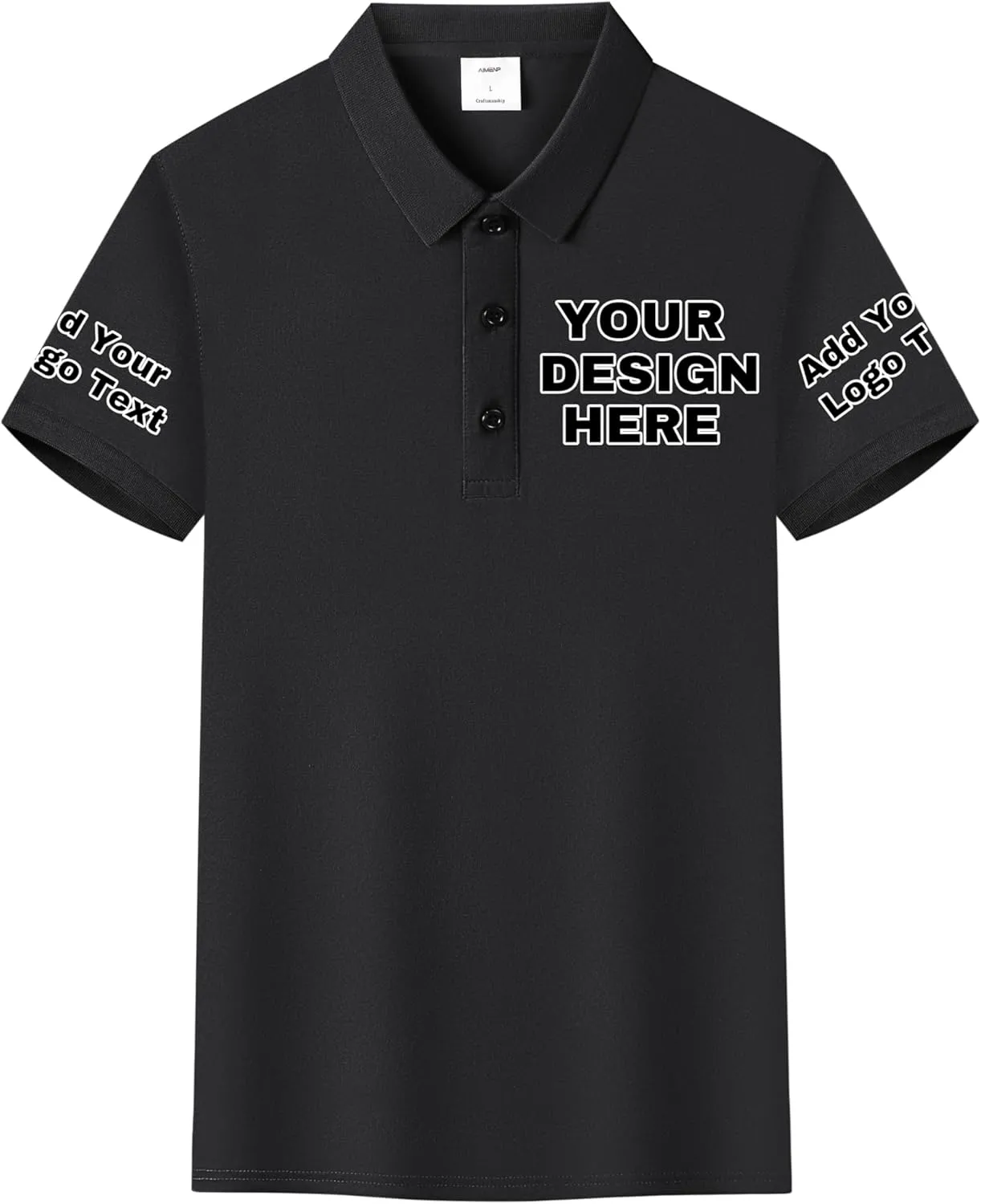 Custom Polo Shirt for Men, Personalize Golf Polo Shirt with Text and Logo
