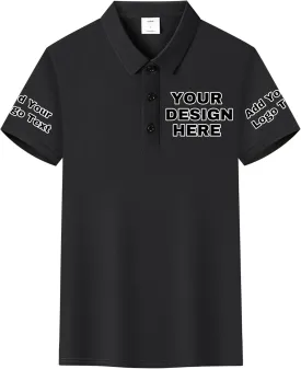 Custom Polo Shirt for Men, Personalize Golf Polo Shirt with Text and Logo