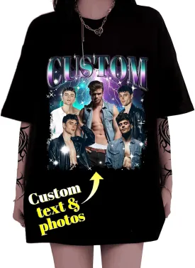 Custom Tshirts for Girlfriend Boyfriend Personalized T Shirts Custom Photo Tshirt Vintage Graphic Shirt Funny Gifts