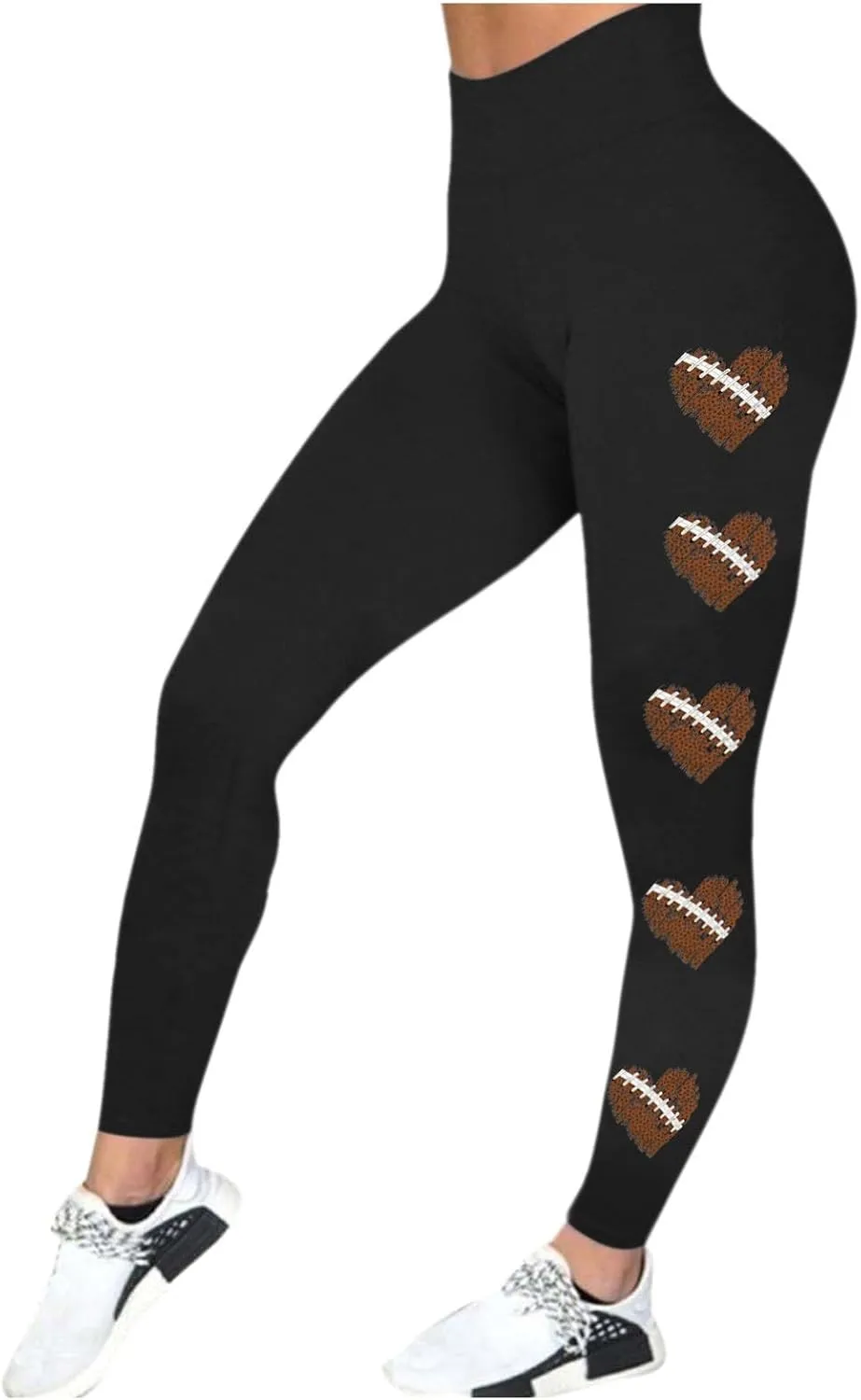 Football Leggings for Women High Waisted Pants for Women Tummy Control Leggings Yoga Pants Soft Buttery Tights
