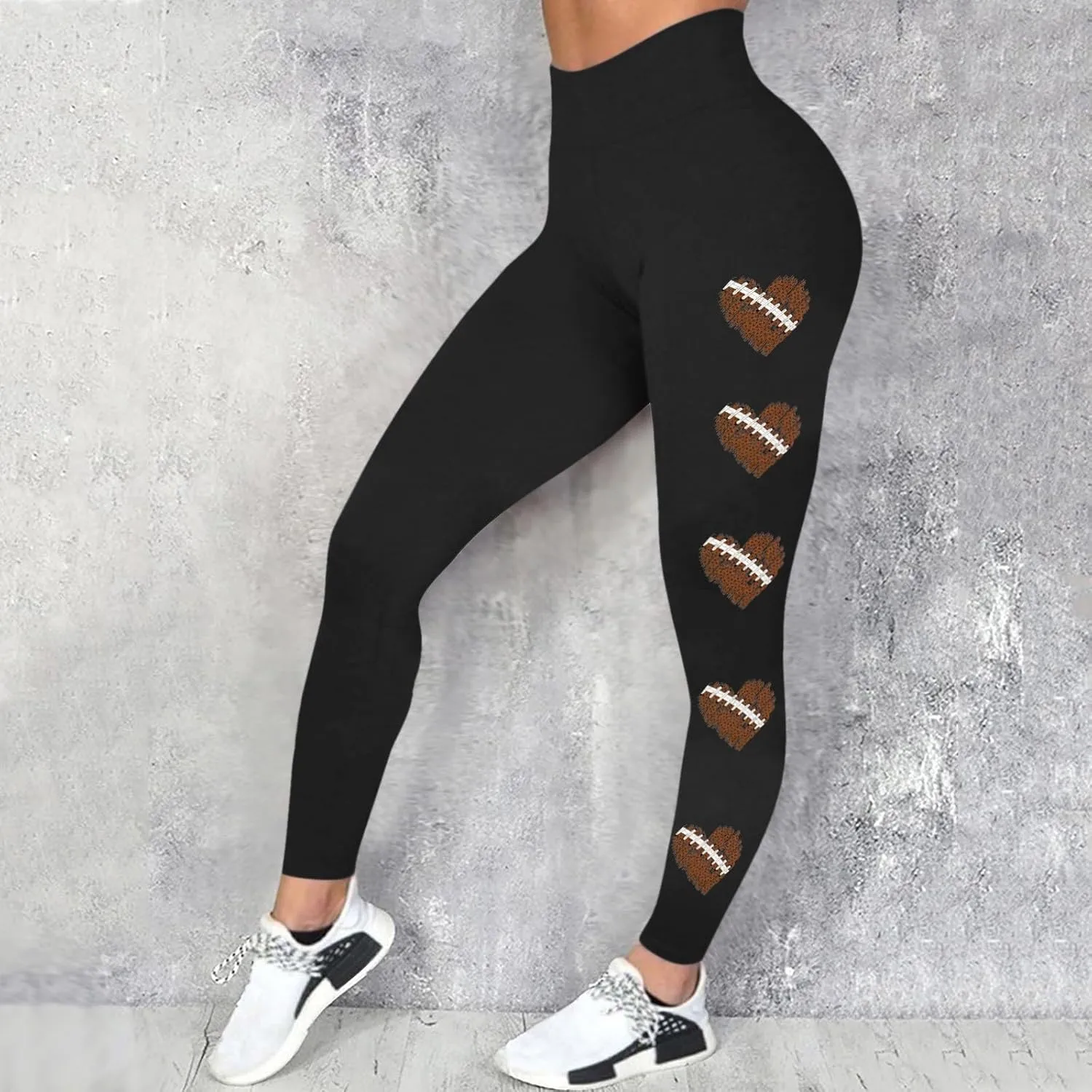 Football Leggings for Women High Waisted Pants for Women Tummy Control Leggings Yoga Pants Soft Buttery Tights