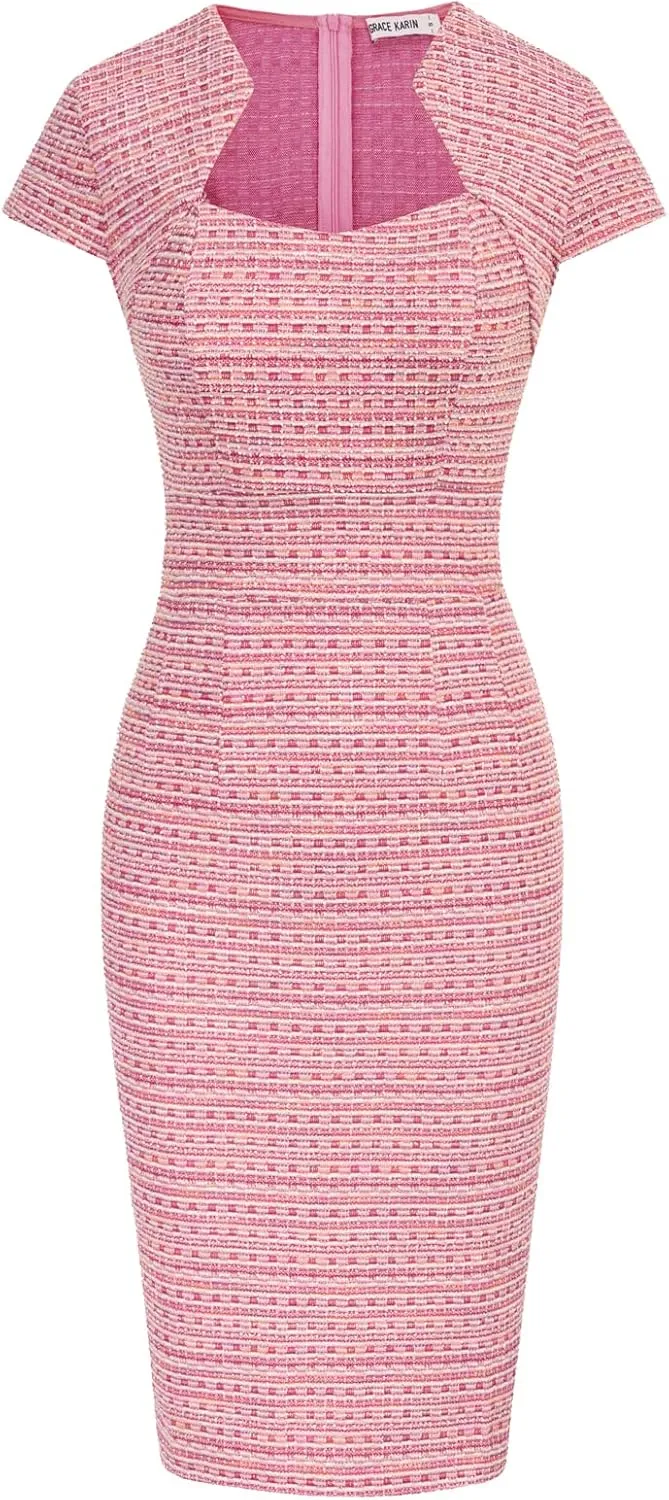 GRACE KARIN Dress Women Pencil Dress Cap Sleeve Pencil Dress