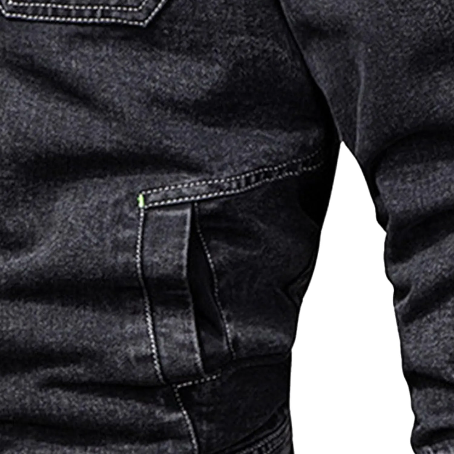 JEKE-DG Men's Casual Comfort Cargo Jean Jacket Lined Fashion Trucker Denim Jackets Fashion Washed Regular Fit Jean Coat
