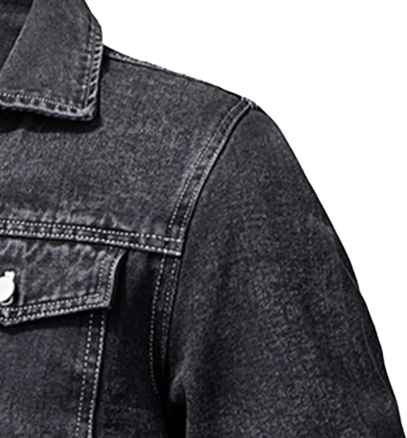 JEKE-DG Men's Casual Comfort Cargo Jean Jacket Lined Fashion Trucker Denim Jackets Fashion Washed Regular Fit Jean Coat