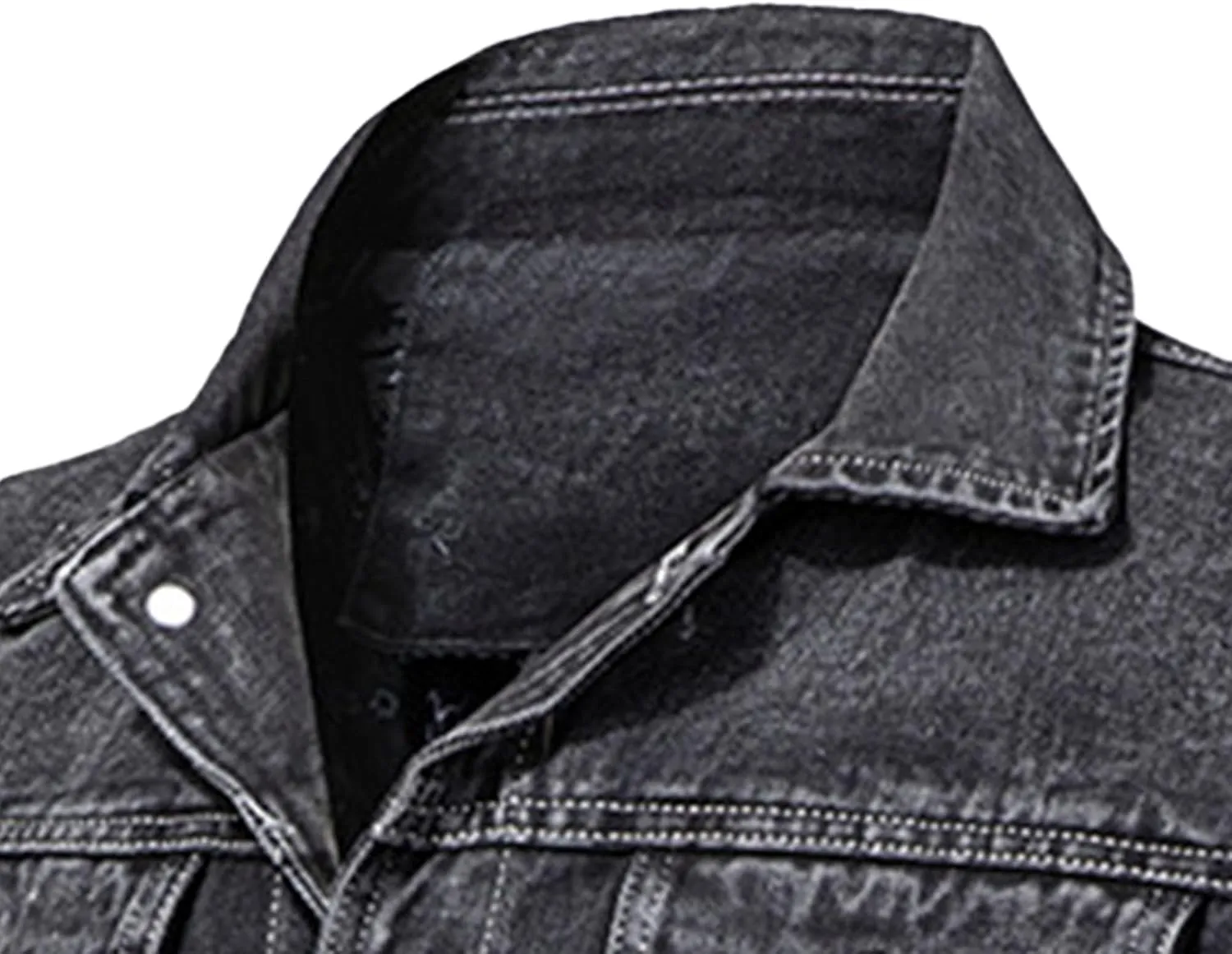 JEKE-DG Men's Casual Comfort Cargo Jean Jacket Lined Fashion Trucker Denim Jackets Fashion Washed Regular Fit Jean Coat