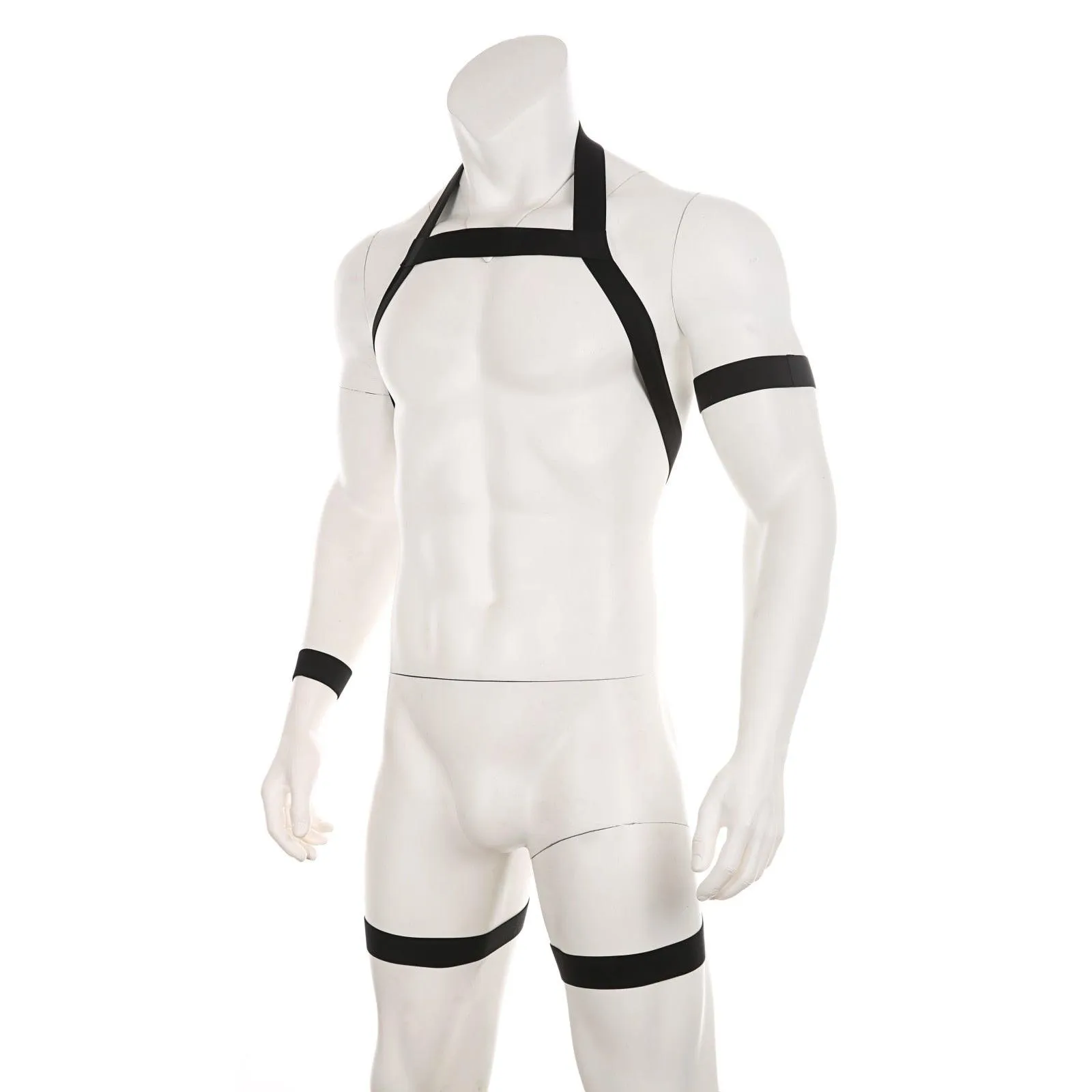 Men Halter Neck  Body Chest Bondage W/Armband