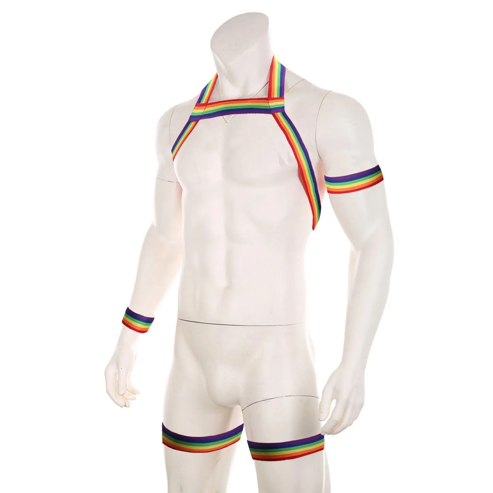 Men Halter Neck  Body Chest Bondage W/Armband