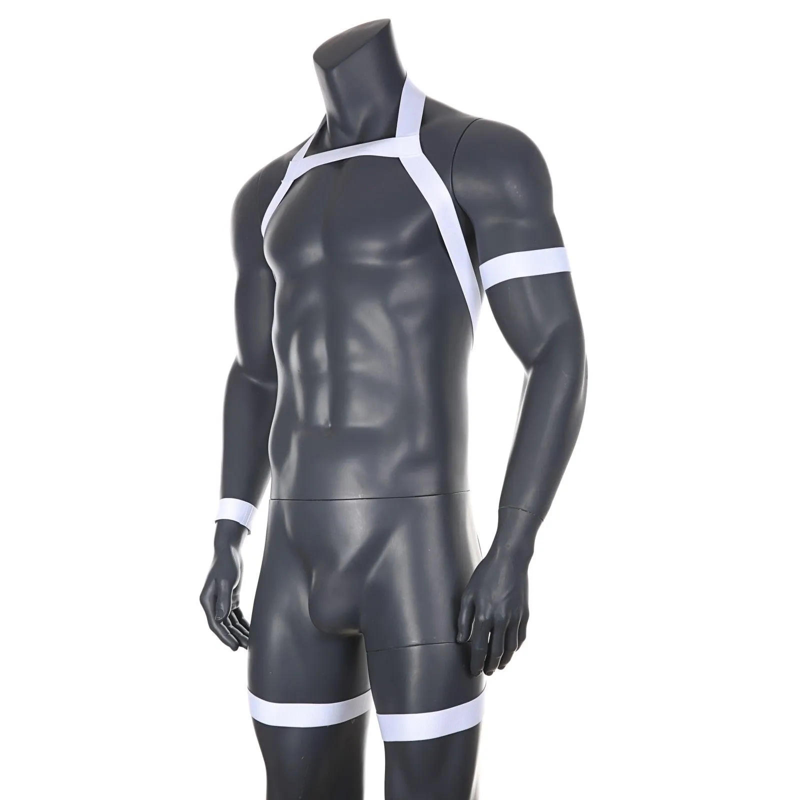 Men Halter Neck  Body Chest Bondage W/Armband