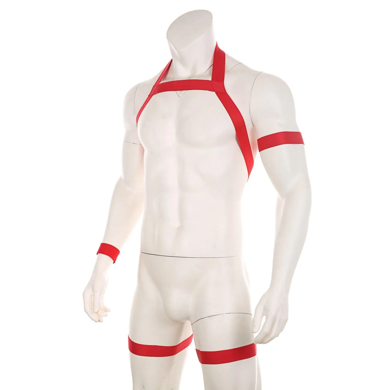 Men Halter Neck  Body Chest Bondage W/Armband