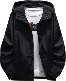 Men's Jacket Winter Rain Plus Size Jacket Windbreaker Lightweight Shell Raincoat With Hood For Golf Hiking Travel, M-7XL