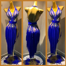 Mystical Mermaid Halter Rhythm or Latin Ballroom Dance Dress