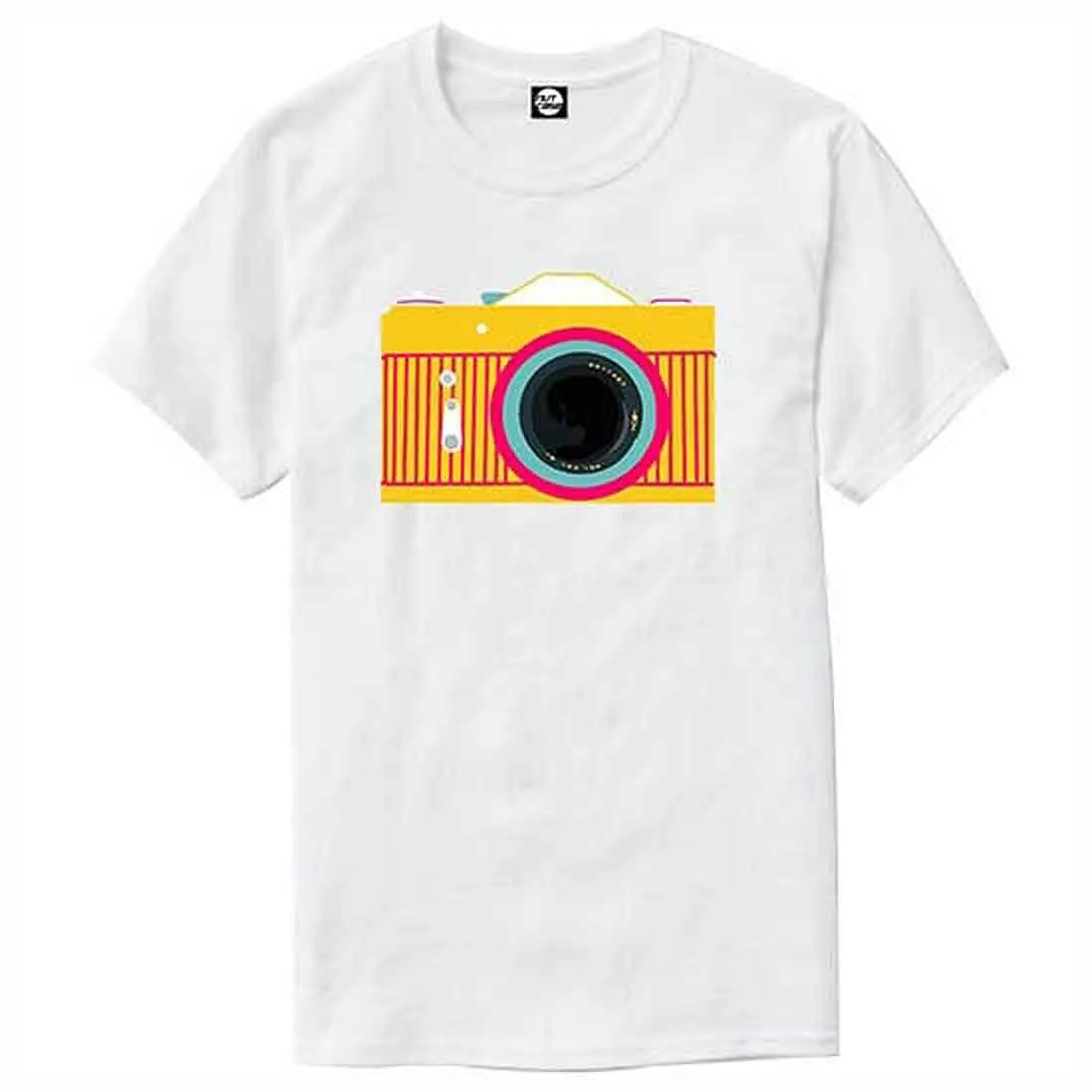 Nutcase Designer Round Neck Men's T-Shirt Wrinkle-Free Poly Cotton Tees - Colorful Camera