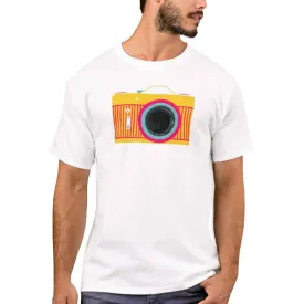 Nutcase Designer Round Neck Men's T-Shirt Wrinkle-Free Poly Cotton Tees - Colorful Camera