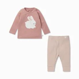 Organic Cotton Bunny T-Shirt & Ribbed Leggings Outfit