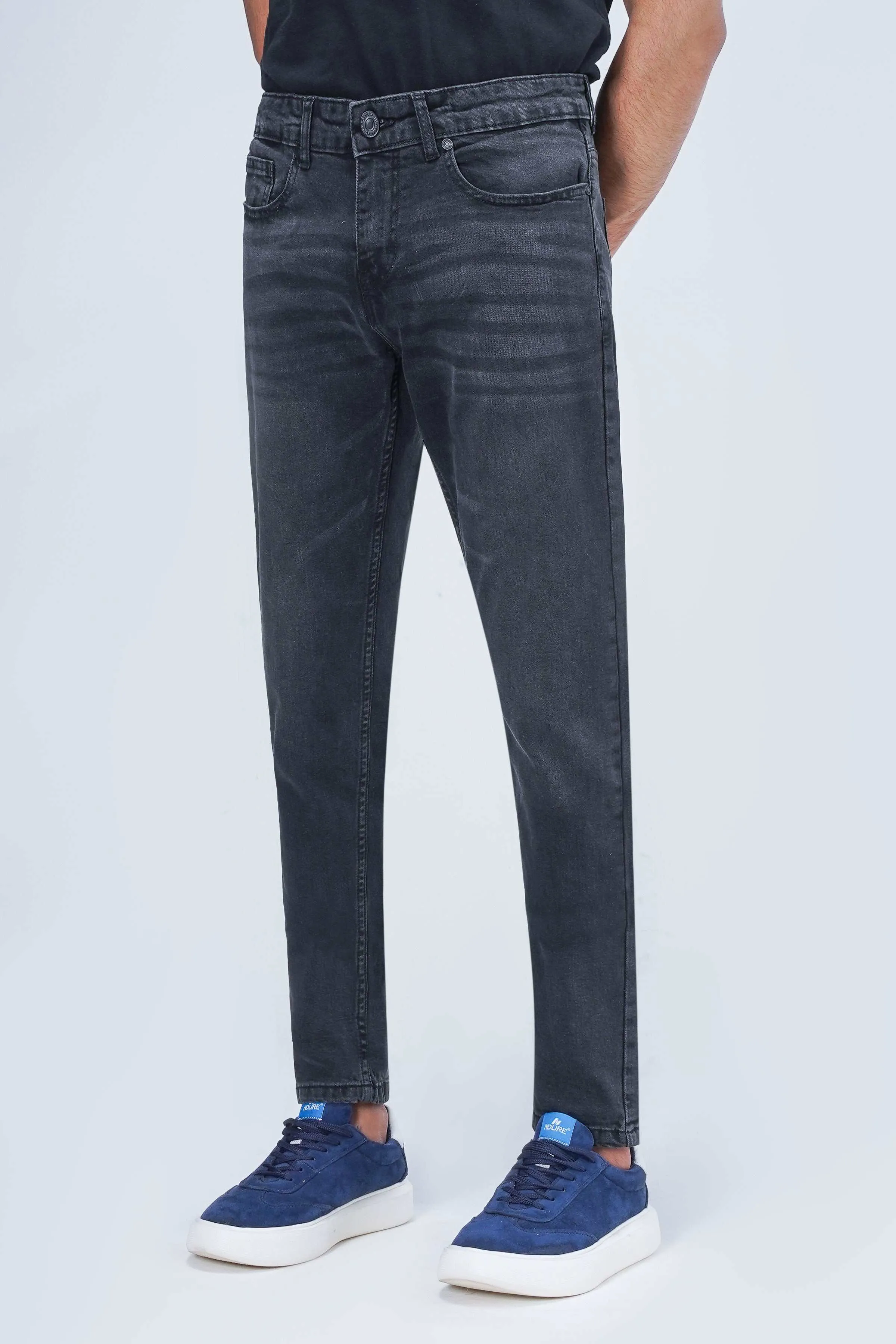 SLIM LEG DENIM JEANS DARK GREY
