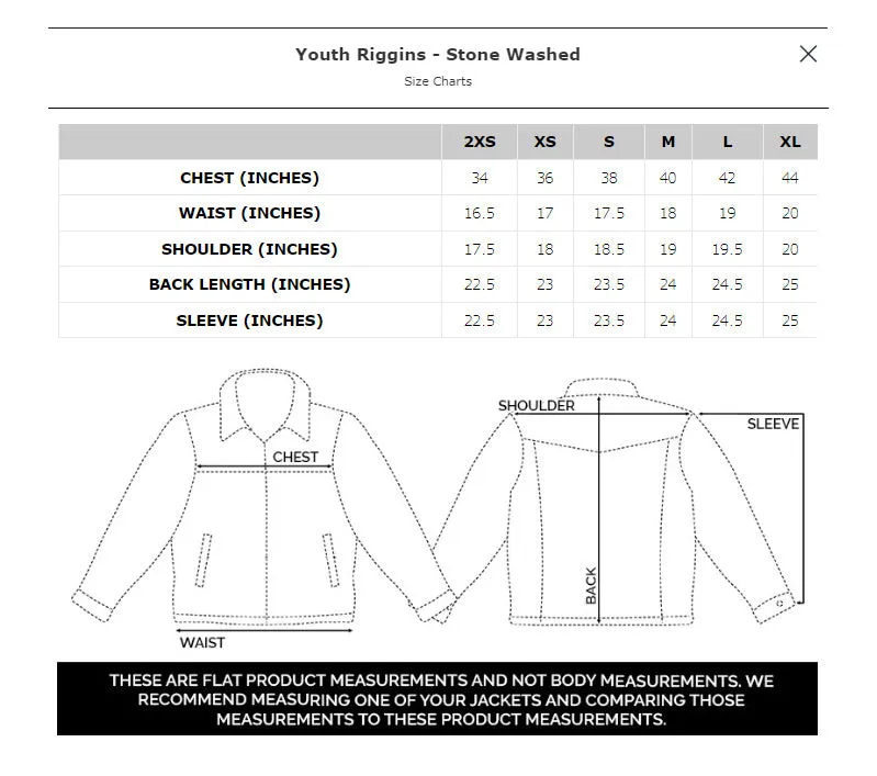 STS Ranchwear Youth Boys Riggins Stone Washed Denim 100% Cotton Cotton Jacket