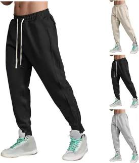 Sweatpants for Men Tapered Pants Casual Trousers Elastic Waist Drawstring Bottoms Outdoor Running Pants Walking Trouser