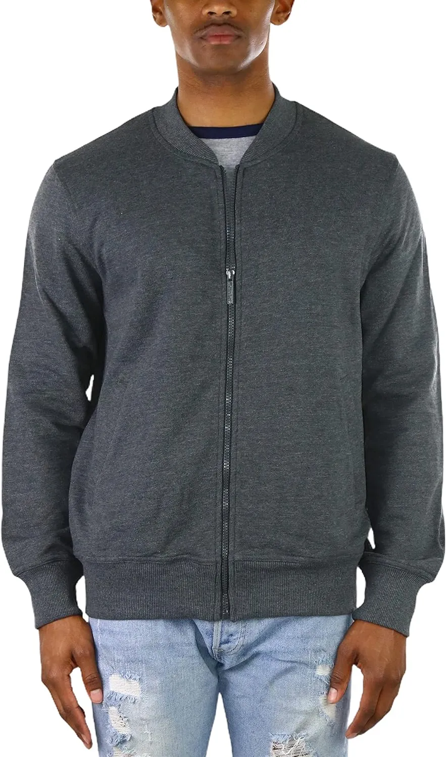 ToBeInStyle Men's Year Round Timelessly Classic Terry Bomber Jacket