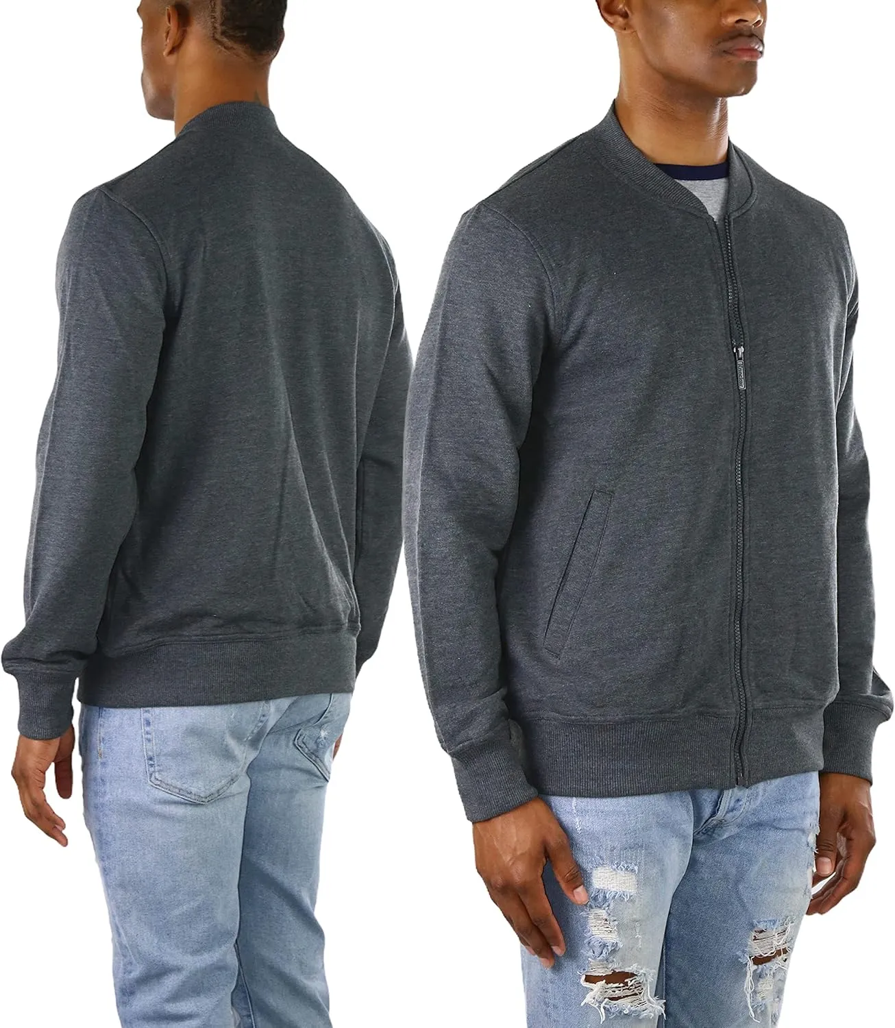 ToBeInStyle Men's Year Round Timelessly Classic Terry Bomber Jacket