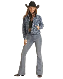 Women's Rock & Roll Aztec Jacquard Denim Jacket